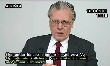 Ögmundur Jónasson á fundi allsherjar- og menntamálanefndar.